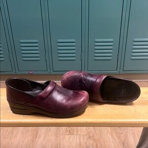 Burgundy Leather Clogs - Dansko size 41